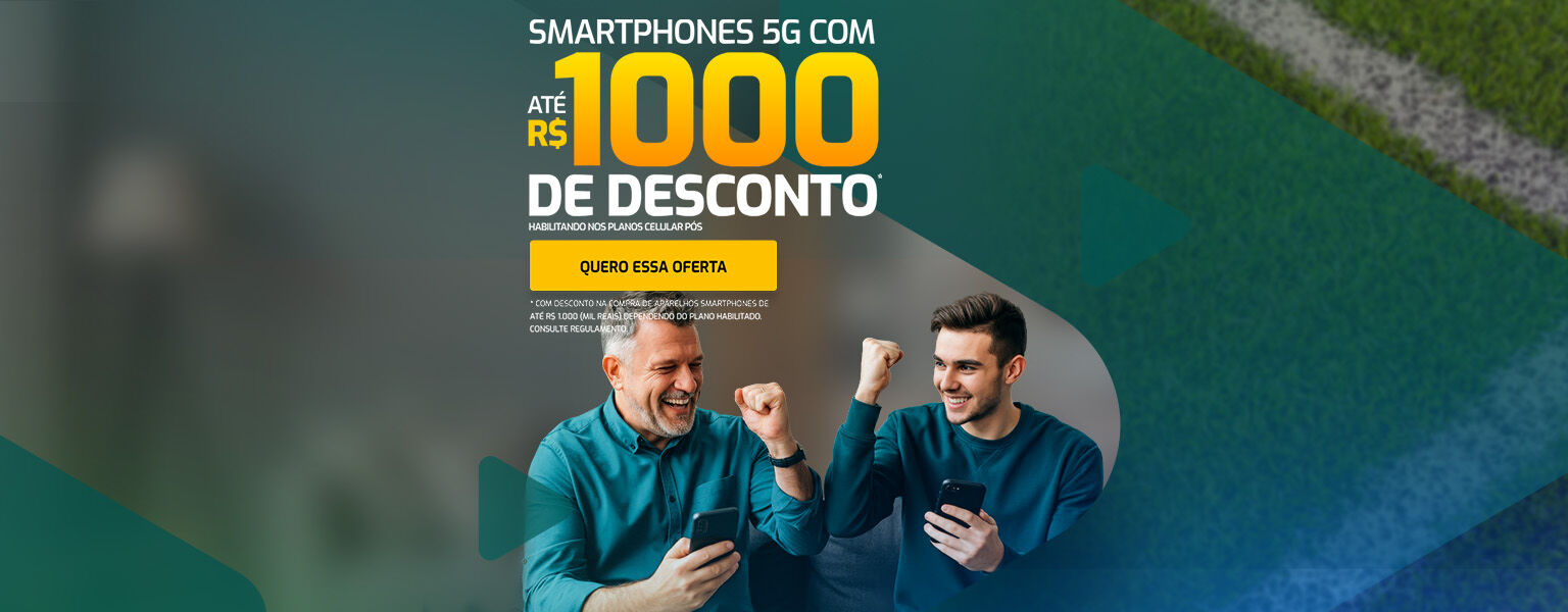 Tenha até R$ 1000,00 de desconto em smartphones.