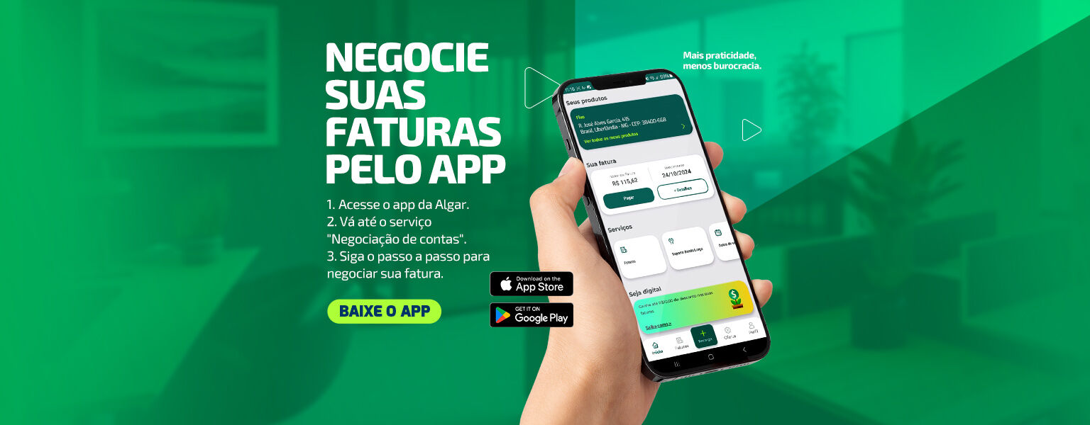 Negocie suas faturas pelo APP